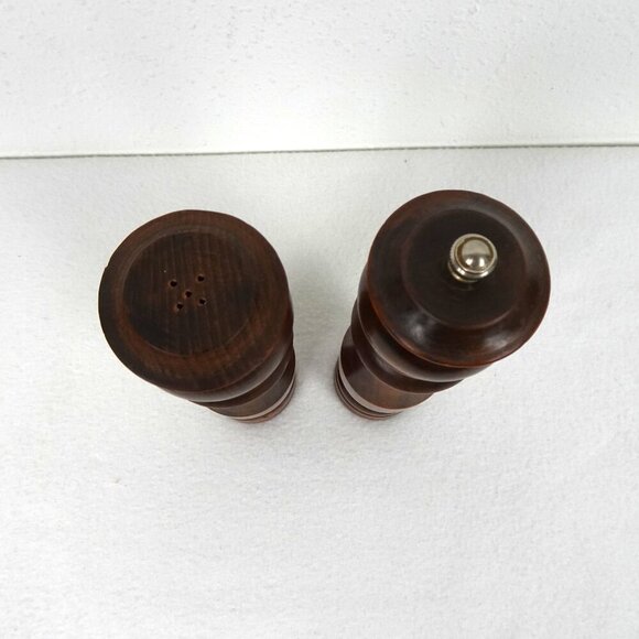 Woodcrest By Styson Wooden Salt Shaker Pepper Grinder 10 Inches MCM Vintage - Picture 4 of 16